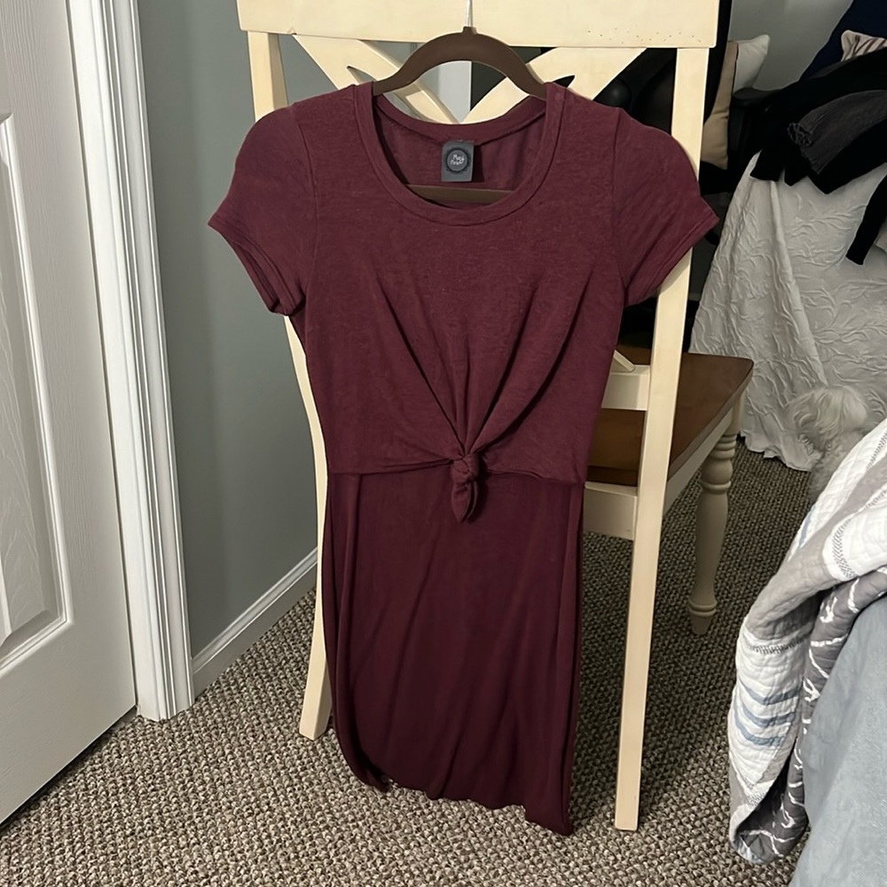 Maroon cotton dress